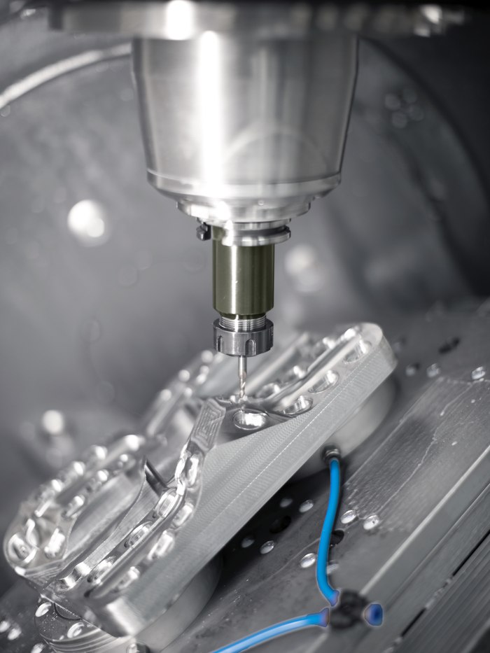 CNC machining of a titanium plate on the Response Ortho manufacturing floor